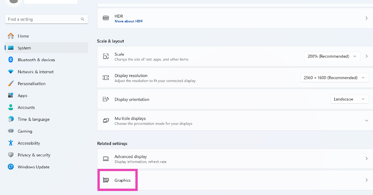 Step 3: Go to Graphics. 6 ways to fix a blurry screen on Windows 11