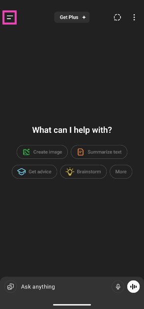 Step 2: Hit the icon with two lines in the top left corner of the screen.