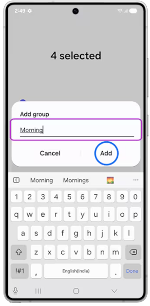 Step 4: Name the group and hit Add. How to create an alarm group on Samsung One UI 7