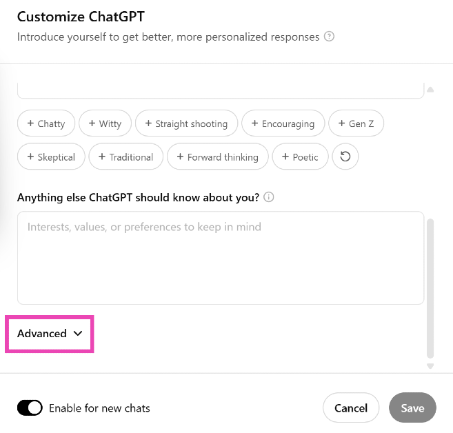 Step 3: Click on Advanced. ChatGPT not generating Studio Ghibli images? Try these 5 fixes