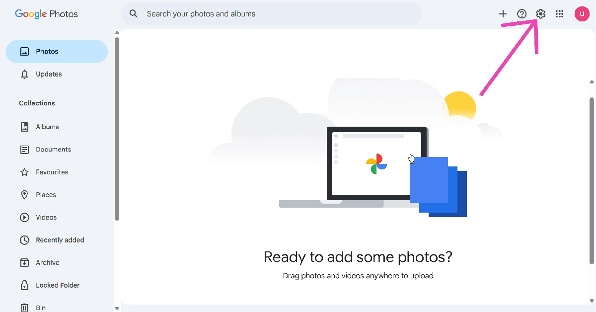 Step 2: Hit the cog wheel icon in the top right corner of the screen to go to settings.