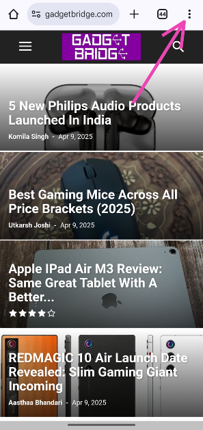 Step 2: Hit the ellipses in the top right corner of the screen.