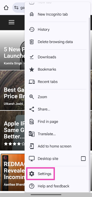 Step 3: Go to Settings.