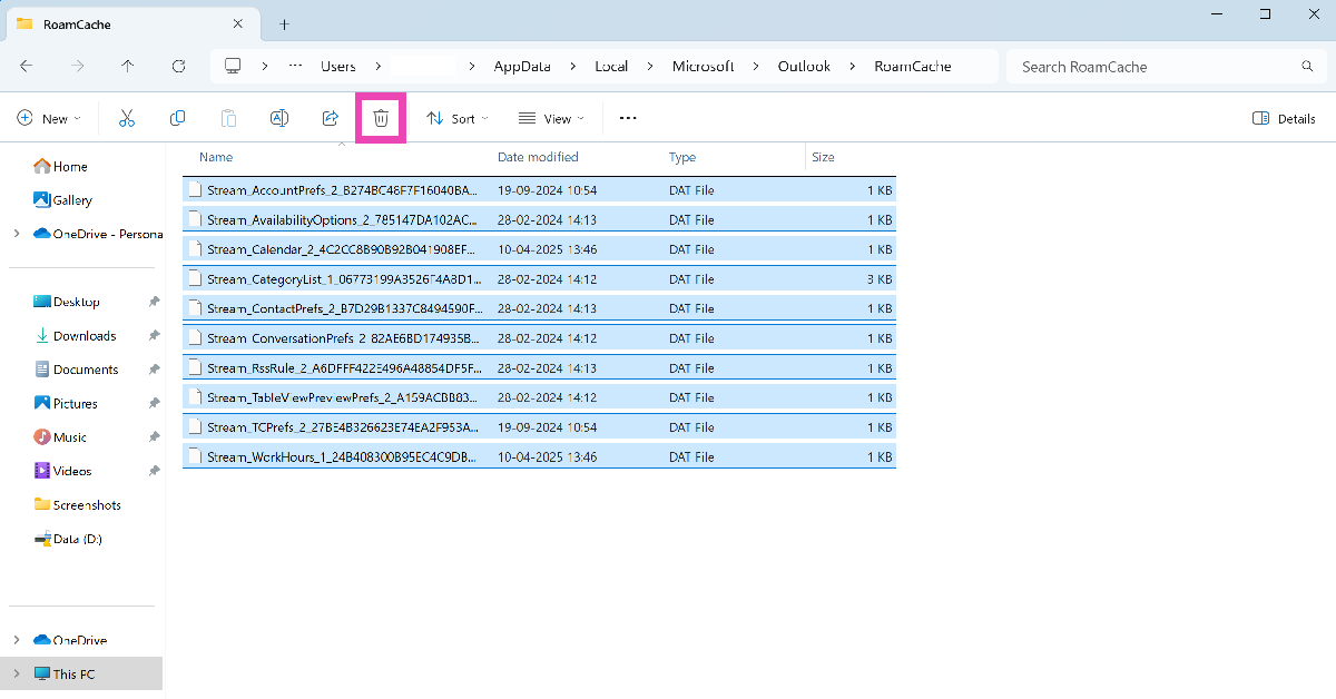 Step 6: Open the RoamCache folder. Top 4 Ways to clear Outlook cache in Windows 10 or 11