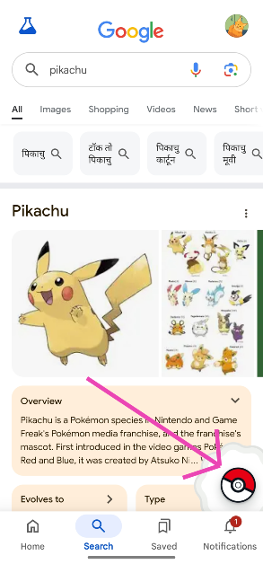 Step 3: Tap the Poké Ball in the bottom right corner of the screen.