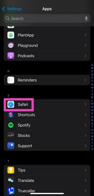 Step 3: Tap on Safari. How to hide recent searches in Safari