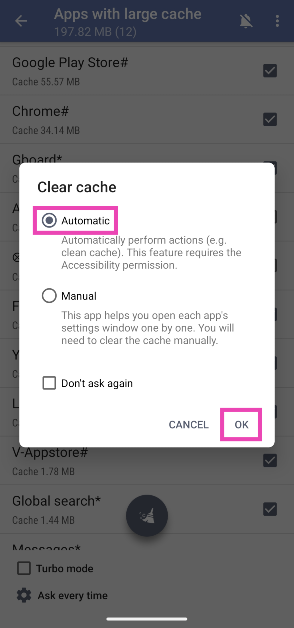 Step 7: Select Automatic and hit OK.