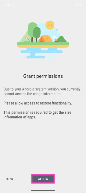 Step 2: Launch the app and grant it the necessary permissions.