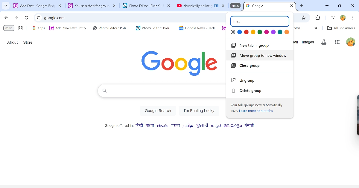 Step 2: Give the group a name and colour. How to reduce Google Chrome’s RAM usage