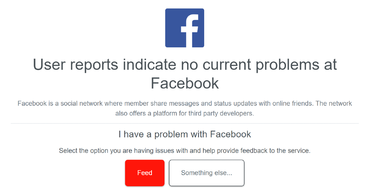 Check if Facebook’s servers are down