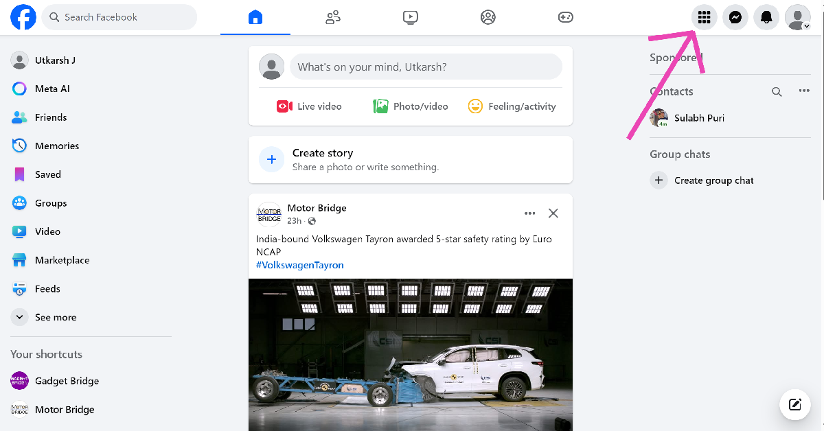 Step 2: Hit the menu icon in the top right section of the screen. How to disable Memories on Facebook