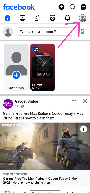 Step 1: Launch the Facebook app on your phone and tap your profile icon in the top right corner of the screen.