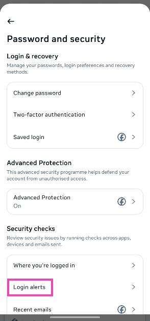 Step 5: Tap on Login alerts. How To Protect Your Facebook Account Against Cyber Attacks