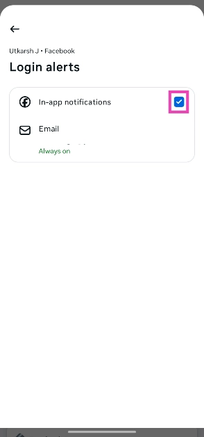 Step 7: Hit the checkbox next to In-app notifications. How To Protect Your Facebook Account Against Cyber Attacks
