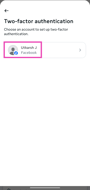 Step 6: Select your Facebook profile.