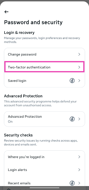 Step 5: Tap on Two-factor authentication.