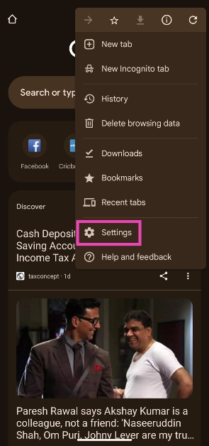 Step 3: Go to Settings.