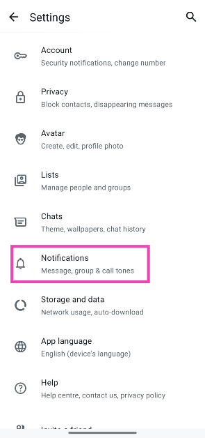 Step 3: Go to Notifications.