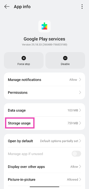 Step 3: Tap on Storage.