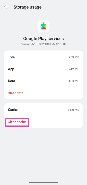 Step 4: Select Clear Cache.