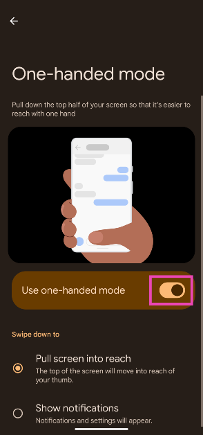 Step 5: Turn on the toggle switch to enable it.