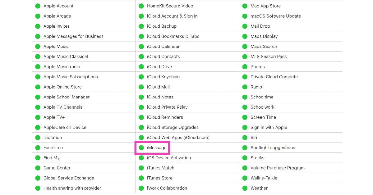 Check if iMessage is down Top 10 Fixes for ‘iMessage Not Downloading Pictures on iPhone’