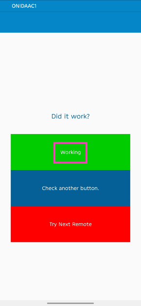 Step 8: If a button works, tap on Working. If it doesn't tap on Check another button. How to use a Xiaomi or Poco phone as a Universal Remote Control?