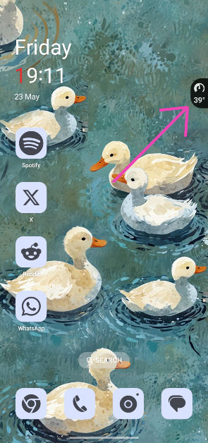 Step 5: Go to another app or page on your phone. The current internal temperature will be displayed on the right edge of the display. How to check the internal temperature of an Android phone