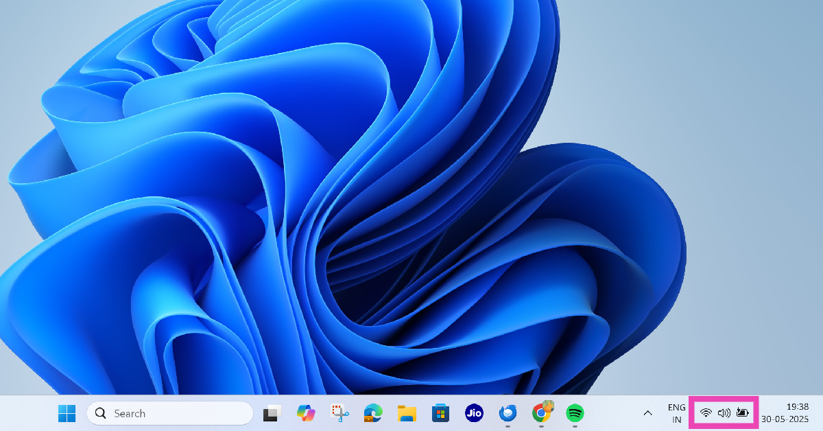 Step 1: Hit the Wifi icon on the taskbar.