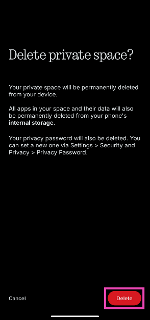Step 3: Hit Delete.