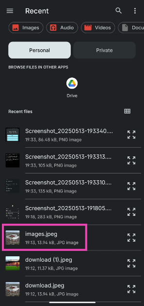 Step 5: Tap an item to move it to the private space.