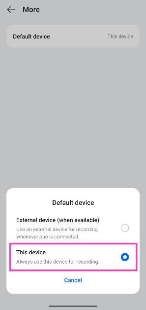 Step 4: Select This device.