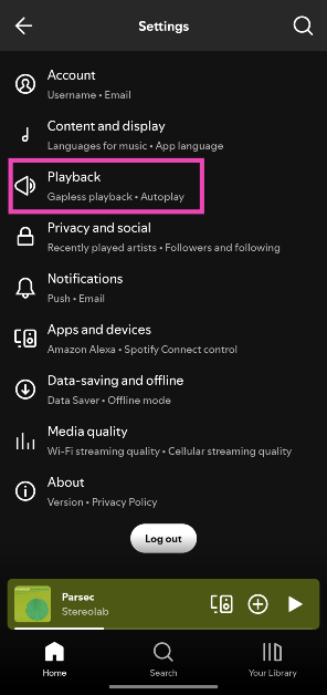 Step 4: Tap on Playback. How to Disable Smart Shuffle on Spotify