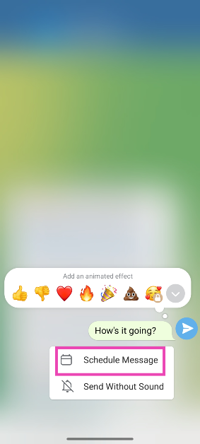 Step 3: Tap on Schedule message.