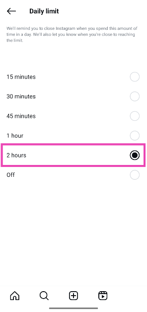Step 7: Select a time limit.
