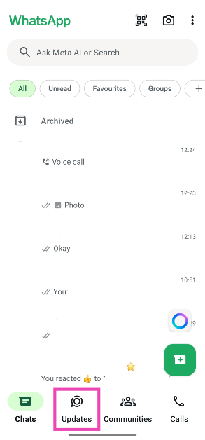 Step 2: Switch to the Updates tab.