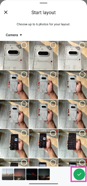 Step 6: Hit the tick icon in the bottom right corner of the screen.
