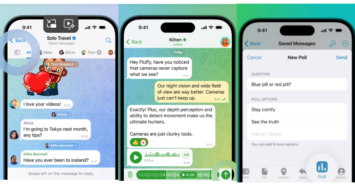 Telegram update: Brings fresh new features like voice trimming, DM for channels and more