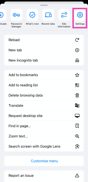 Step 2: Go to Settings.