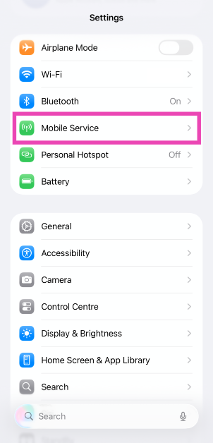 Step 1: Go to Settings and select Mobile Service. 10 Ways to Fix ‘No Service’ Issue on an iPhone