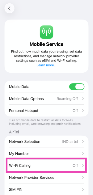 Step 2: Scroll down and tap on WiFi Calling. 10 Ways to Fix ‘No Service’ Issue on an iPhone