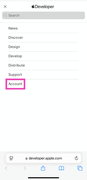 Step 2: Hit the menu icon in the top left corner of the screen and select Account.