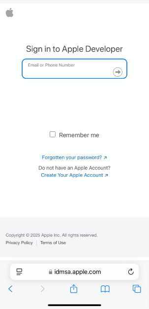 Step 3: Sign in using your Apple account.