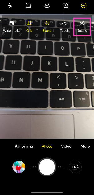 Step 6: Hit the ellipses again and select Settings. How to add level and grid lines to your Android phone’s camera app