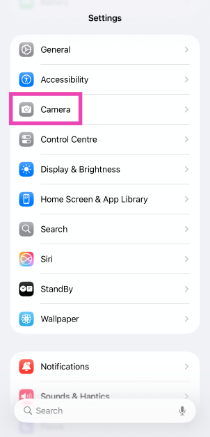 Step 2: Tap on Camera. How to add level and grid lines to your Android phone’s camera app