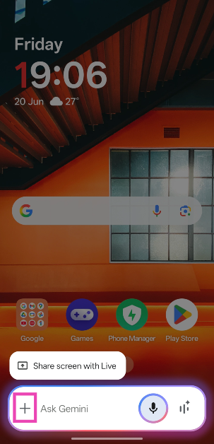 Step 2: Hit the + icon in the bottom left corner of the screen.