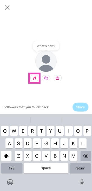 Step 3: Hit the music note icon.