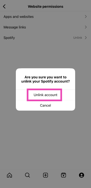Step 4: Select Unlink account. Your Spotify songs will no longer be shared on Instagram Notes. How to share Spotify songs on Instagram Notes in real time