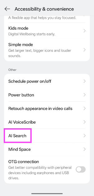 Step 3: Select AI Search.