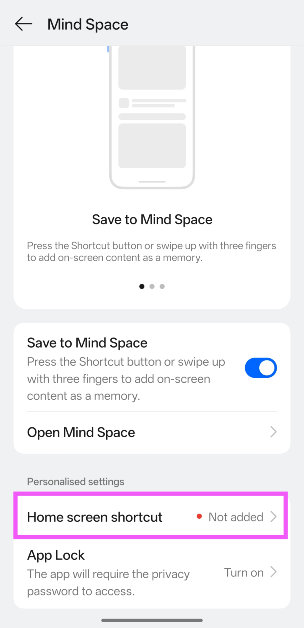 Step 4: Tap on Home screen shortcut.